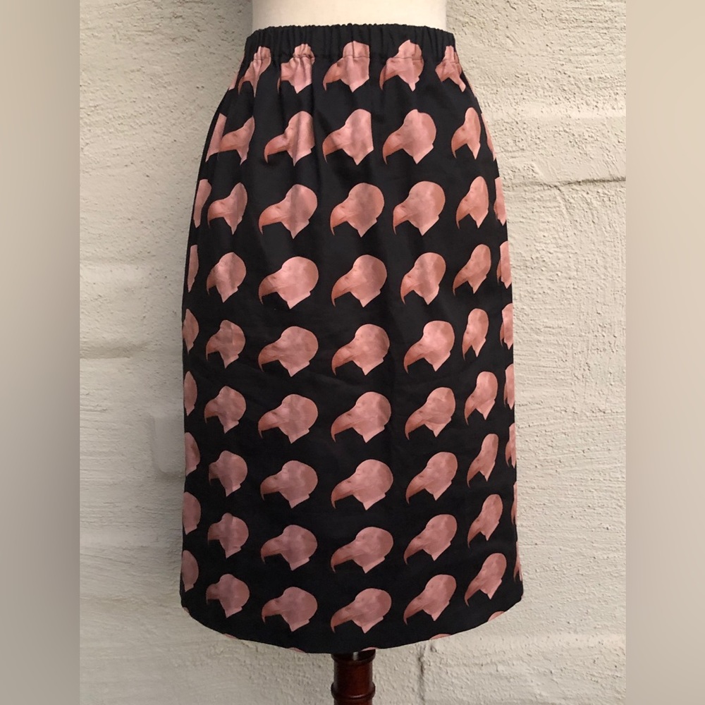 Caroline Bosmans “All About the Birds” Alfred Hitchcock Midi Skirt. Size- 8